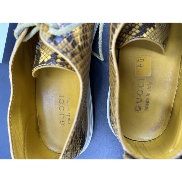 Gucci Phyton Snakeskin Yellow Sneakers For Man Size 10.5-Gucci - Picture 12 of 16